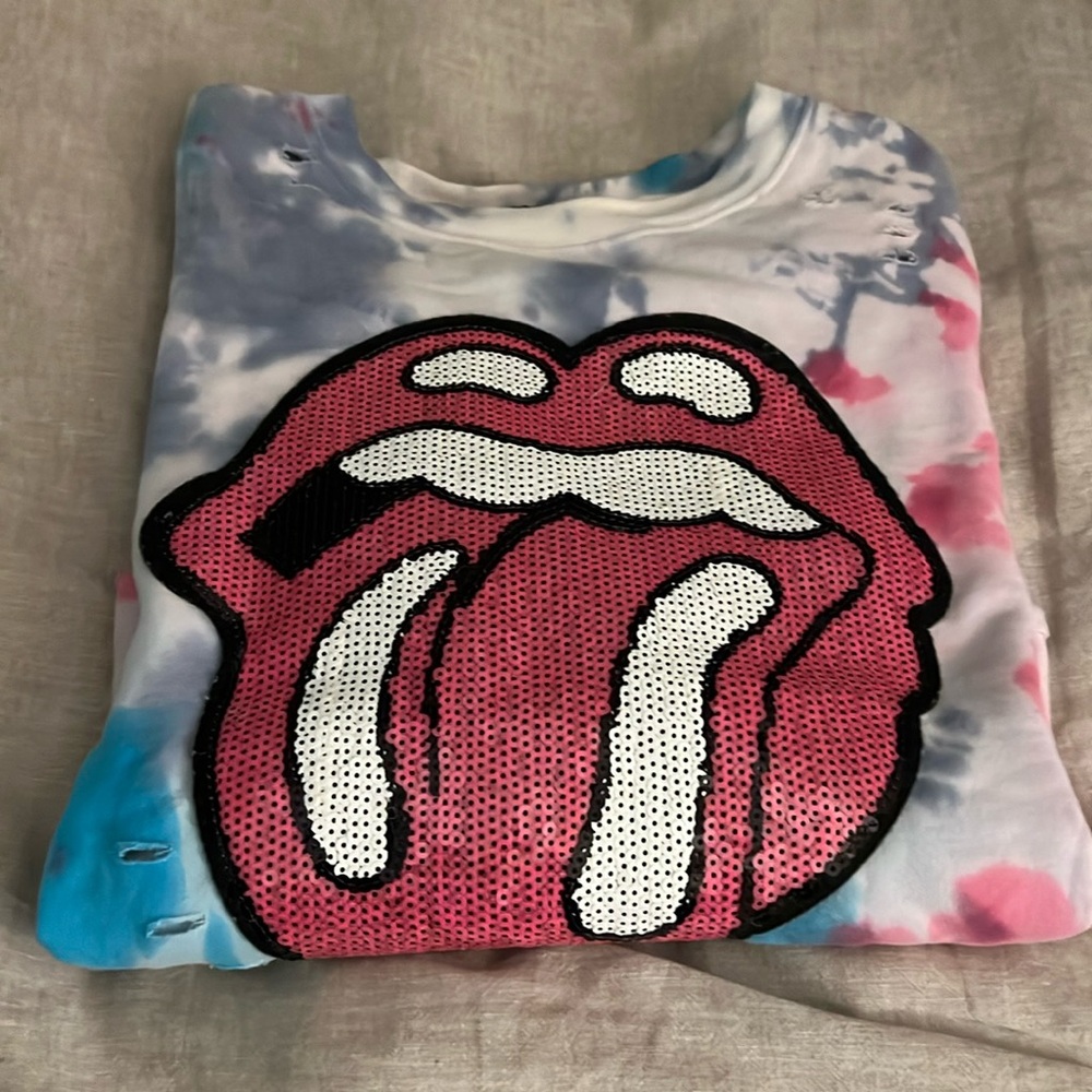 Sojara Rolling Stones tie dye sweatshirt